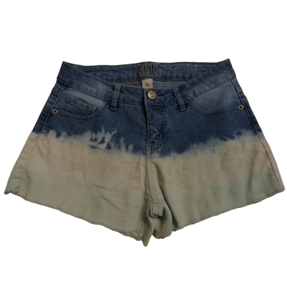 Like new! Justice distressed dyed cutoff denim shorts Size 16 (girls) - Picture 2 of 3